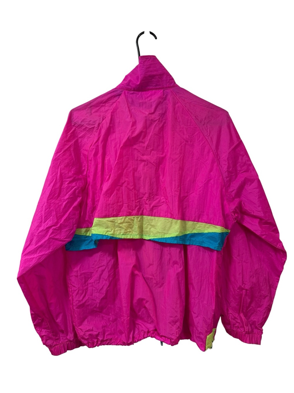 Forrester’s Vintage neon pink teal MEDIUM windbreaker jacket colorblock neon - Picture 2 of 10